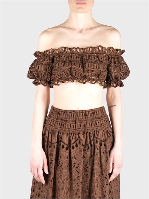 Embroidered broderie anglaise top ERMANNO SCERVINO | D464L607RXT91220